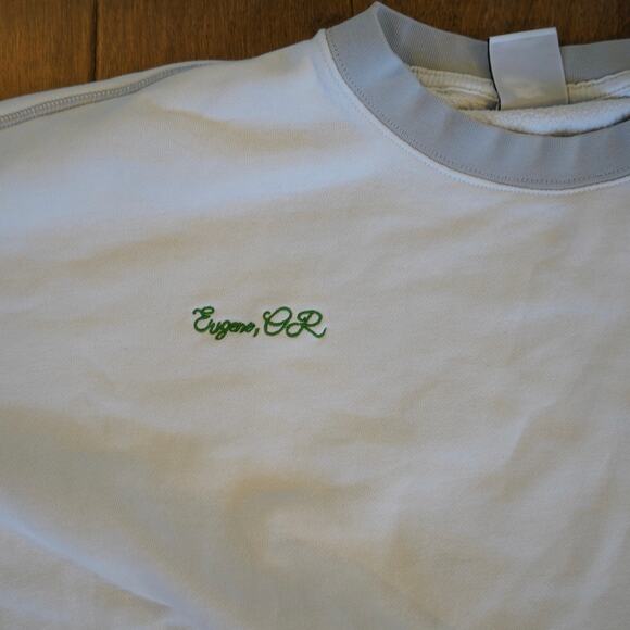 Nike University Oregeon 1876 Long Sleeve Crop Sweatshirt White Womens Size Large - Picture 4 of 9